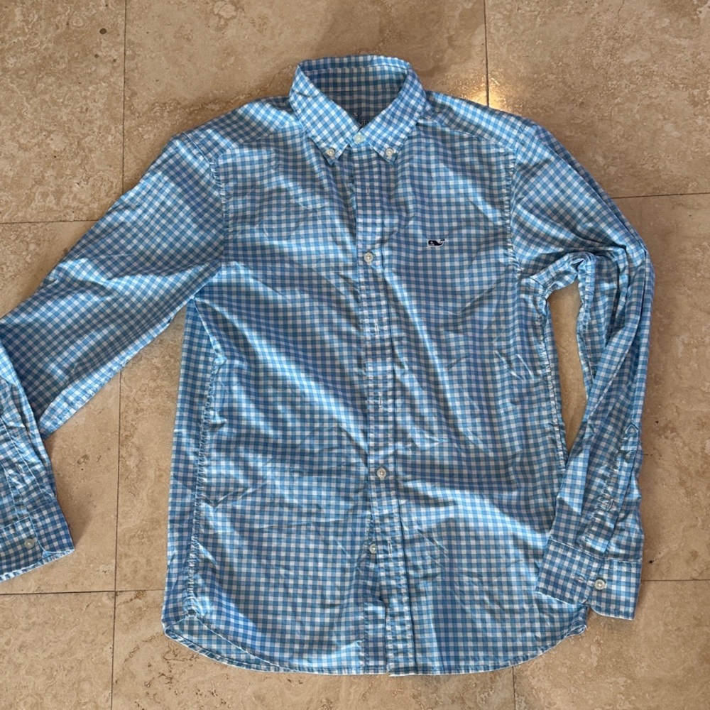 Vineyard Vines Light Blue Gingham Women's Shirt